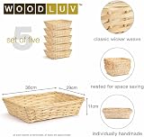 EHC Wicker Wood Natural Gift Basket Storage Hamper 38x29x11 cm view 5
