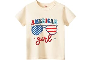 Sineeko Kids Boys American Flag Shirts 4th of July T-Shirt Toddler Girls Cotton Patriotic Tops Tee Independence Day Clothes