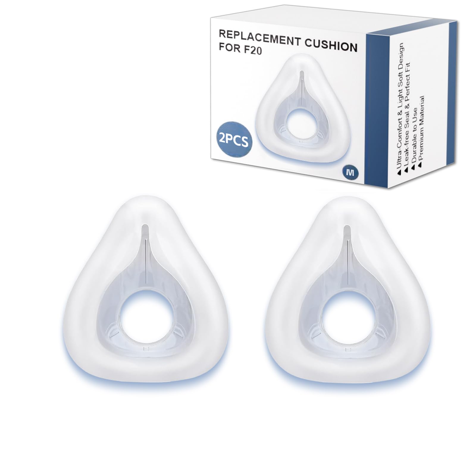 Photo 1 of 2 Pack Replacement Cushion Compatible with ResMed AirFit F20 Medium, F20 Full Face CPAP Mask Cushion Supplies, Ultra-Soft & Durable, Covers Nose and Mouth (2)