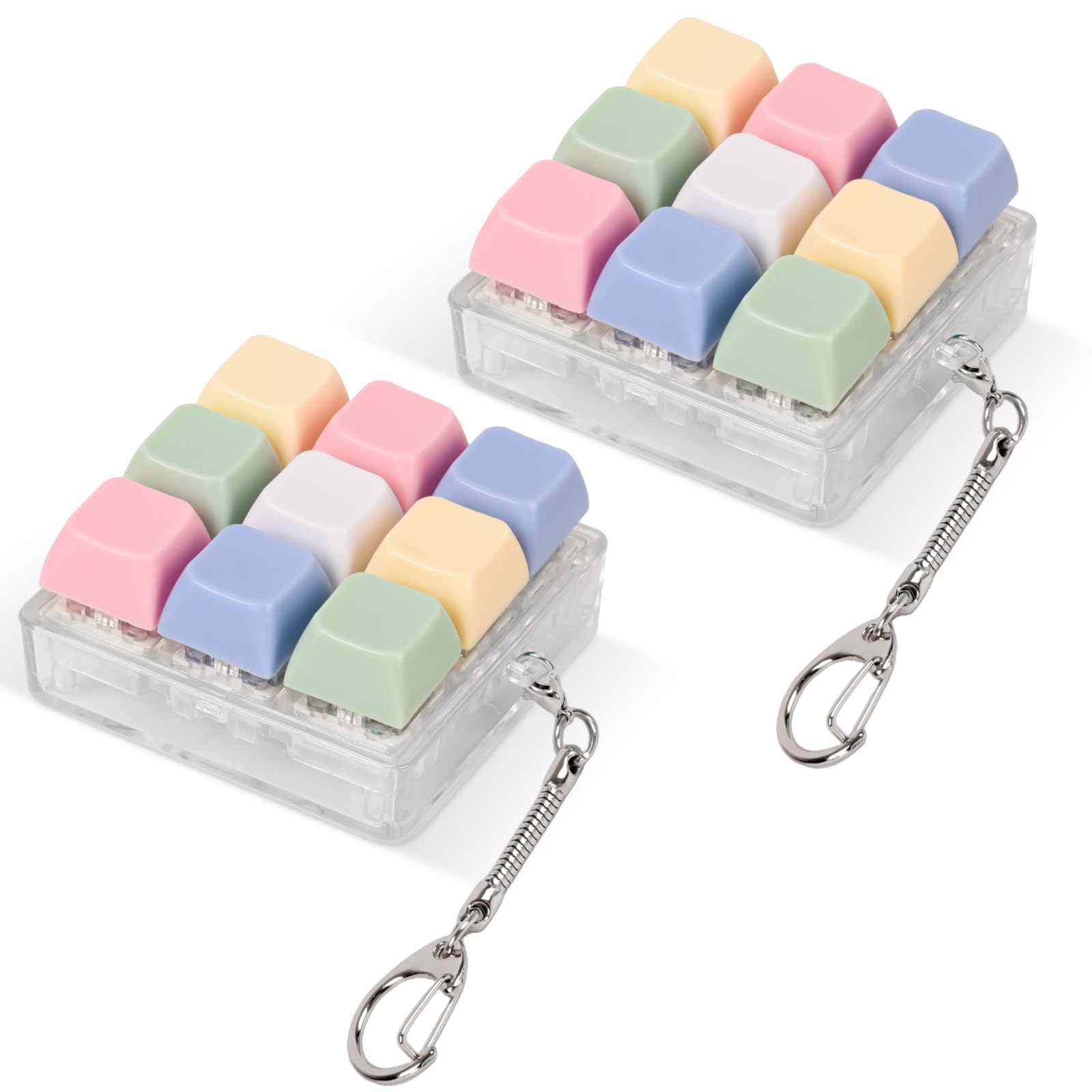 Photo 1 of 2 Pcs Keyboard Fidget Toy, Loud Clicker Keyboard Keychain, 9 Keys Keyboard Fidget for Adult to Relife Stress Pass Time