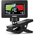 Donner Guitar Tuner Clip On Magnetic Guitar Tuner with Color LCD Display for Acoustic/Electric Guitar Ukulele Bass Violin Banjo Tuning DT-10 - Black