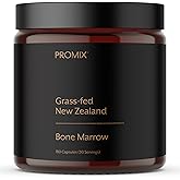 ProMix Nutrition Grass-Fed Beef Bone Marrow Supplement | Rich in Collagen, Vitamins & Minerals - Raw & Freeze Dried | - 180 Gelatin Capsules