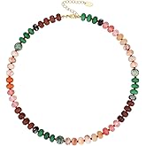 KAMIST NE-B 14K Gold Plated Layered Boho Bead Choker Necklace