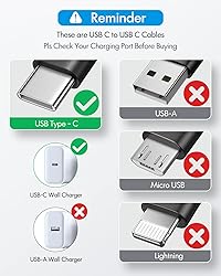 CLEEFUN 2-Pack USB C to USB C Cable 10ft PD 60W for