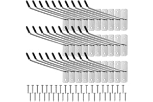 KeaJuidy 30pcs Wall Mounted Hook Heavy Duty Metal Single Hooks Home Storage Organizer Hanger Stainless Steel Hook Garage Hooks Tool for Garage Shop Retail Office Kitchen Store Display (6in/15cm)