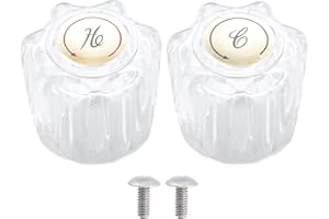 OasisFlow Faucet Knobs RV Replacement Hot and Cold Acrylic Knobs for Faucet Compatible with DF-RKS (Crystal)