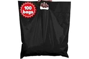 Camtoms Plastic Shopping Bags for Small Business | 16x18 Extra Large Merchandise Bags | Boutique Bags | Big Retail Bags with Handles | Bolsas de Plastico para Negocio