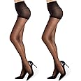 RubyRunk 2 Pack Women's Sheer High Waist Tights-20D with Support and Reinforced Toes Pantyhose