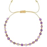 Agriajun Rainbow Gemstone Beaded Bracelets Stack for Women, Handmade Gold Beads Natural Stones Stackable Strand Bracelet Summer Beach Jewelry Gift.