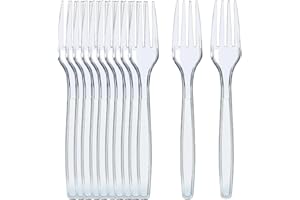 Cangfort Plastic Cutlery - 120 Disposable Plastic Forks, 6 Inch- Thick Matte Handle, Plastic Forks Disposable, Disposable For