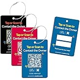 Smart Luggage Tags with NFC & QR Code for Suitcases, 3-Pack (Black/Red/Blue) Personalized Luggage Tags, Secure Baggage Identifier for Vacation & Air Travel