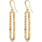 YKKZART Gold Earrings for Women 14k Gold Plated Dangle Drop Earrings Hypoallergenic Dainty Geometric Rectangle Waterdrop Dangle Minimalist Earrings for Women Trendy