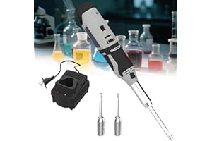 High Shear Emulsifier & Homogenizer,0.5-250ml Handheld High-Speed Homogenizer with 6mm,8mm,10mm Working Heads,6-Speed Adjusta