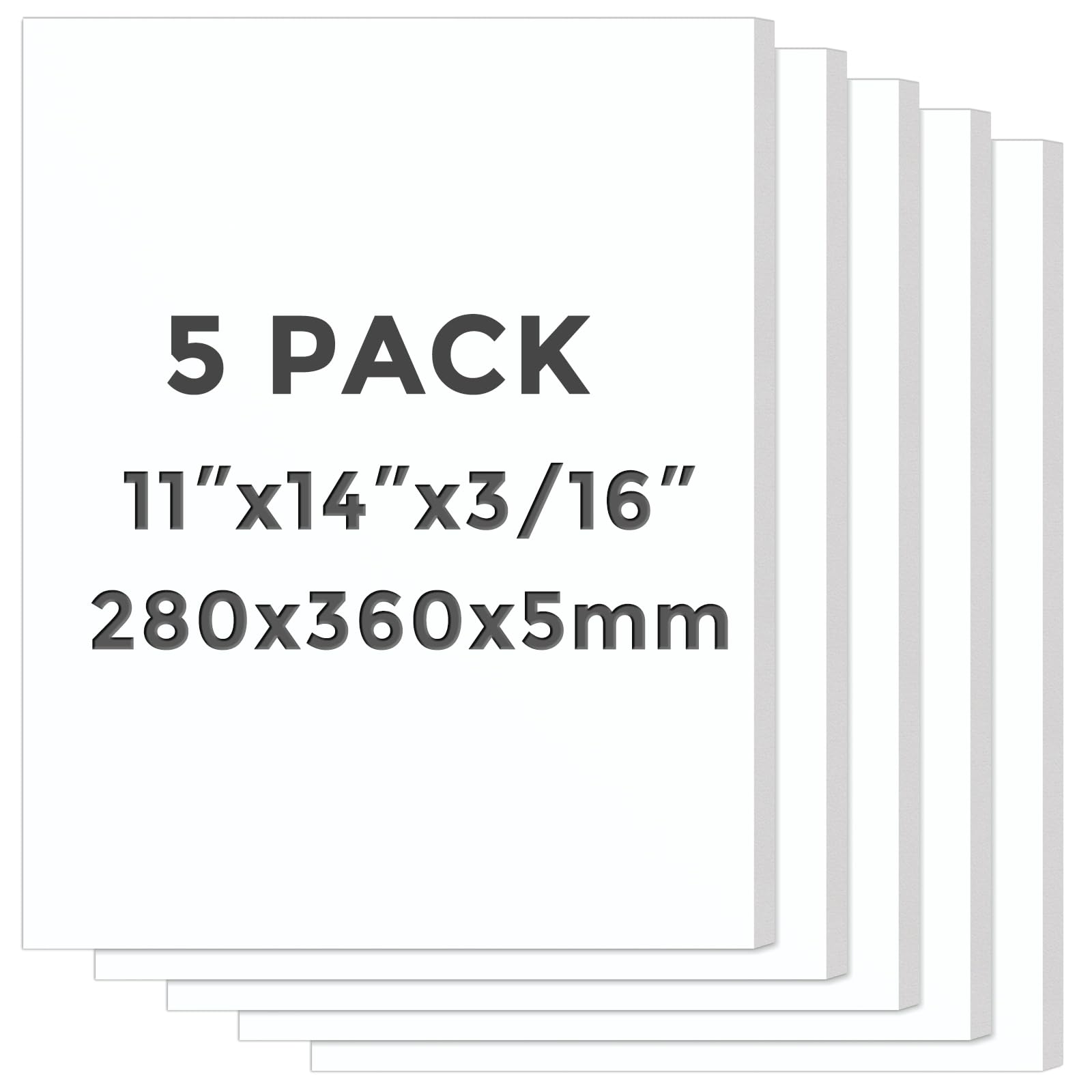 Photo 1 of CreGear Foam Boards 5 Pack, 11" x 14" Foam Core Board for Projects, 3/16" Thick White Poster Board Sheets for Signboards, Arts and Crafts, Framing, Display