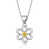 HELORET Flower Necklace Tulip/Sunflower/Daisy/Bee Pendant Necklaces Jewelry for Women Mom Gifts