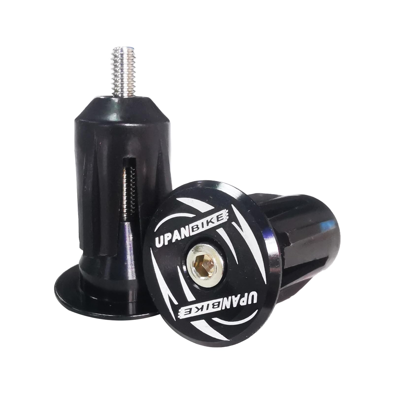 UPANBIKE Mountain Bike Road Bicycle One Pair Bike Handlebar End Plugs Aluminum Alloy Expansion Handlebar Grips Cap Stoppers (Black)