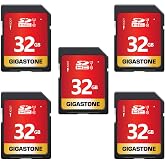 GIGASTONE 32GB SD Card 5-Pack UHS-I U1 Class 10 SDHC Memory Card High-Speed up to 80MB/s Full HD Video Compatible with Digital Camera, SPYPOINT TACTACAM WOSPORTS Trail Camera, with 5 Mini Cases
