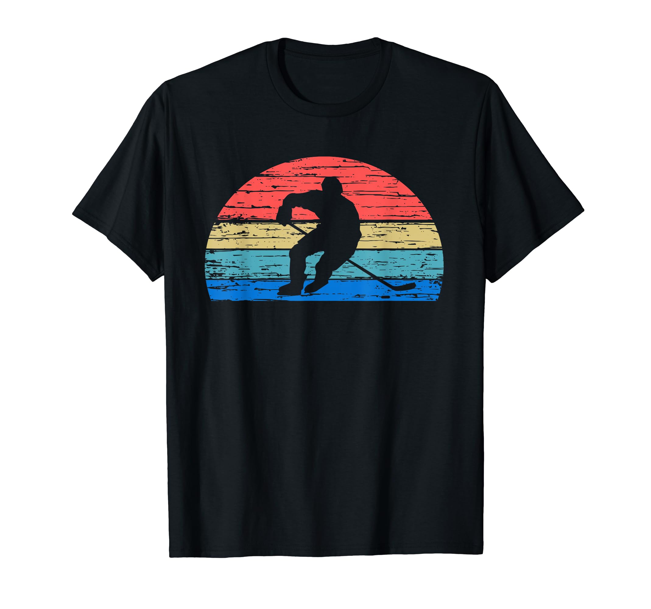 ICE HOCKEY PLAYER FAN RETRO SUNSET VINTAGE STYLE STICK T-Shirt