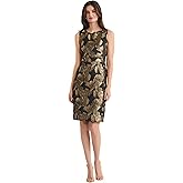 Kasper Womens Sleeveless Jacquard Sheath Dress