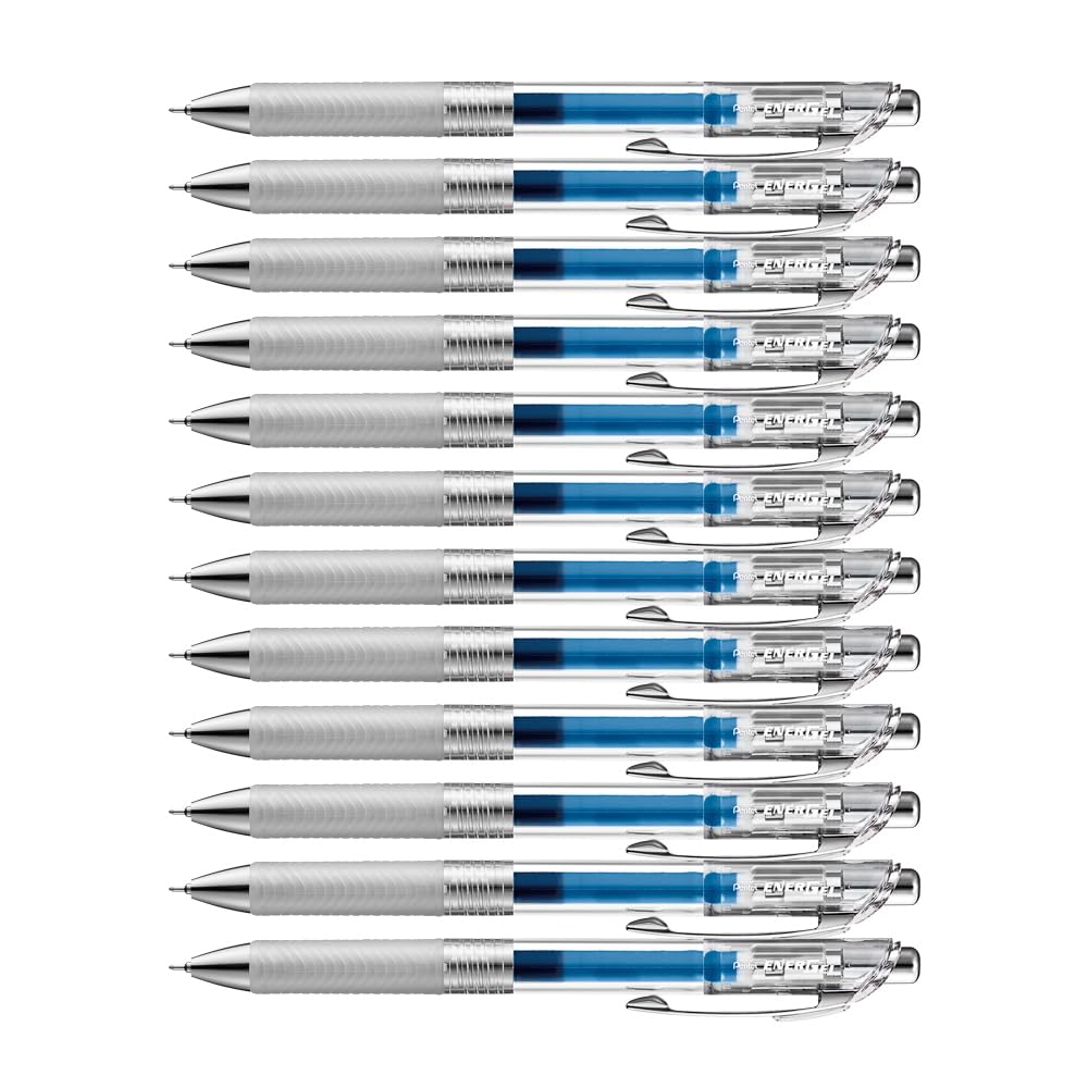 Pentel BLN75TL-CX EnerGel Pure Retractable Gel Roller Pen, 0.25 mm Line Width, Needle Tip, Refillable, Blue