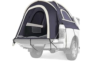 Lanceton Pickup Truck Tent, Fit 5.5-6,6.5 Foot Truck Bed, Waterproof PU3000 high density Polyester Oxford, Windproof Pole and Insect-prevention Double Layer Mesh Window & Door, Unique Rear Window Pipe, Large Space for 2-3 Person Sleeping