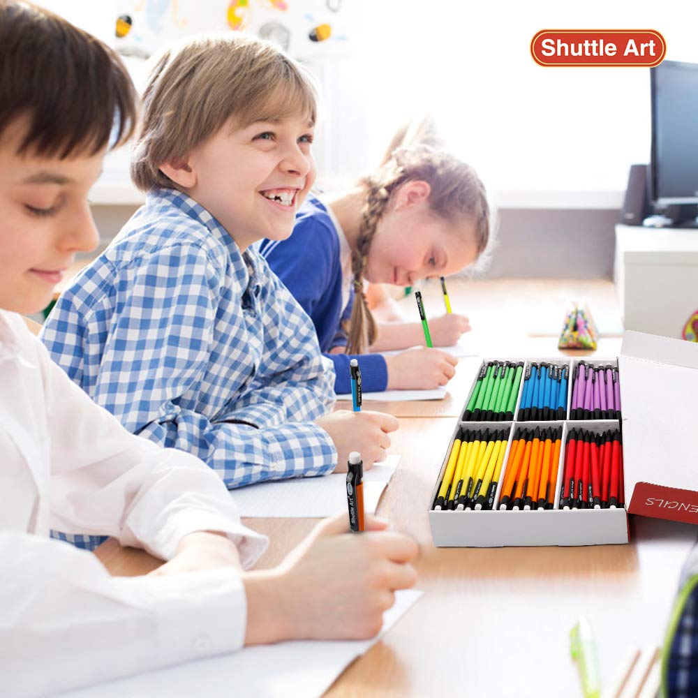 Shuttle Art Mechanical Pencils, 210 Pack Bulk Mechanical Pencils 0.7mm Medium Point, HB #2 Lead, Assorted Barrels, Office School Supplies