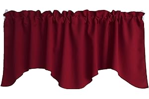 Zen Creative Designs Solid Poplin Scalloped Window Valance Home Décor Bedroom Nursery Kitchen Window (Cranberry Red)