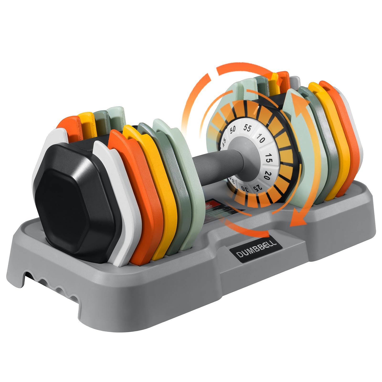 Photo 1 of ** NEW / MANUAL INCLUDED** AOTOB 55 lbs (Single) Adjustable Colorful Dumbbell, Dumbbells Adjust Weight with Anti-Slip Fast Adjust Turning Handle, Dumbbell Adjusted for Men and Women, Dumbbells Exersice for Home Gym