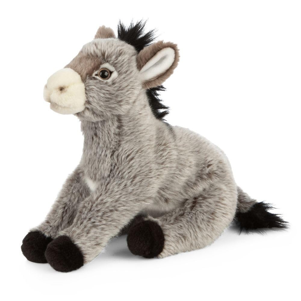 Living Nature Donkey, Realistic Soft Cuddly Farm Toy, Naturli Eco-Friendly Plush, 25cm