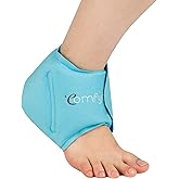 Comfytemp Ankle Ice Pack Wrap for Plantar Fasciitis, Foot Pain Relief, 1pcs | Gel Ice Packs for Injuries Reusable, FSA Eligible HSA, Hot Cold Compress for Swelling, Sprained Ankles, Men Women Gift, Blue