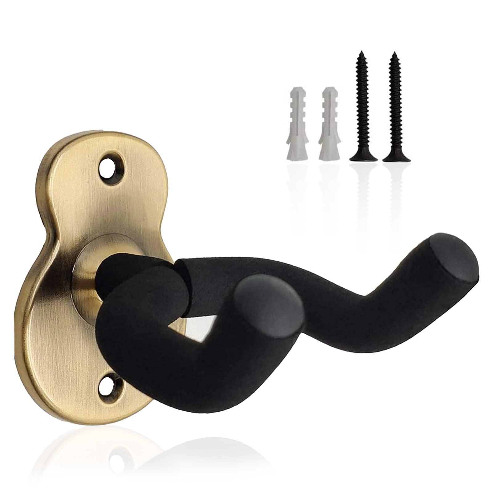 ZHOUSTOU Guitar Wall Hangers Guitar Hooks for Wall Rotating Design Guitar Holder Wall Mount with Protective Sponge for Bass Electric Acoustic Guitar Ukulele(Bronze)