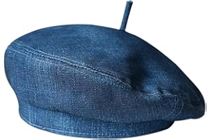 Nanwansu Women Denim Cotton Beret Hat Strap Artist Hat