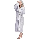 Istylish Plush Robes for Women - Womens Fleece Robes with Hood Long Cozy Bathrobe Soft and Warm Robe