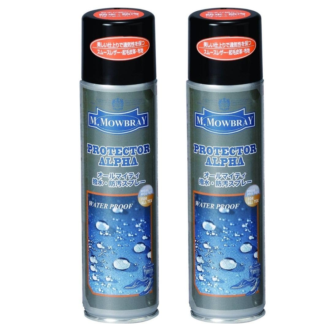 [M.モゥブレィ] Amazon限定 2本セット 強力防水スプレー オールマイティ プロテクターアルファ220ml オールマイティ防水・防汚スプレー バッグ・傘・衣類にも ニュートラル スニーカー 多素材 強力 プロテクターアルファ2本セット 無色商品画像