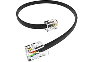 RetailAndBulk 1.5FT RJ11 Telephone Cord – Pro Grade 4-Wire Landline Phone Cable, 100% Copper, Heavy Duty PVC Jacket, Thick Go