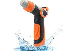 IOFLASK Garden Hose Pipe Spray Gun - High Pressure Anti-Leaking Hose Gun，2 Adjustable Patterns Garden Hose Nozzle Sprayer with Built-in Lock for Cleaning, Watering, Washing Cars, Bathing Pets