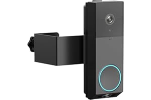 PEF Anti-Theft Door Mount for Wyze Duo Cam Doorbell Only, No-Drill Wyze Doorbell Camera Mount, Metal Adjustable Door Bell Kits for Home Rentals Room Black