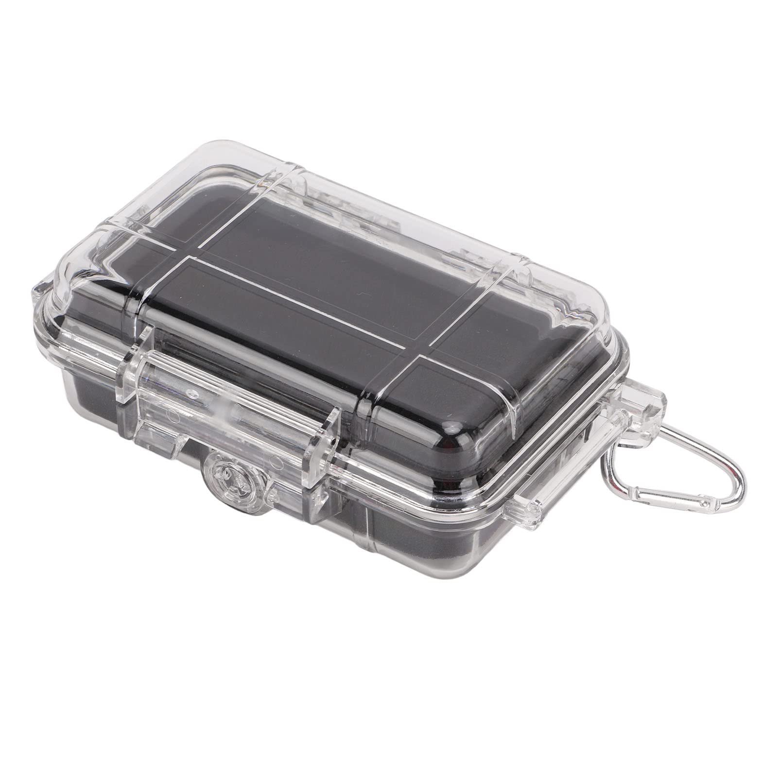 Waterproof Survival Storage Box Plastic Shockproof Box with Shock Absorption Liner Transparent Outdoor Dry Airtight Case for Camping Hiking(Transparent, small)