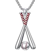 Lattd Baseball Necklace 925 Sterling Silver Baseball Pendant Sport Jewelry Gifts for Men Women, w/Stainless Steel Chain 22”+2”