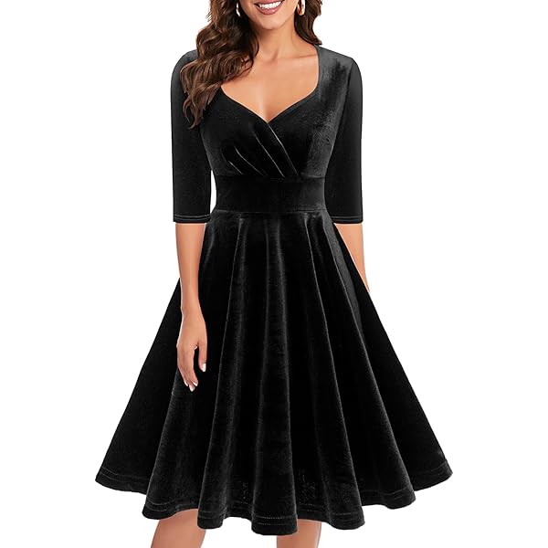Amazon.com: Womens Christmas Dresses Long Sleeve Casual Cocktail Party A  Line Xmas Midi Party Holiday Swing Dress : Clothing, Shoes & Jewelry