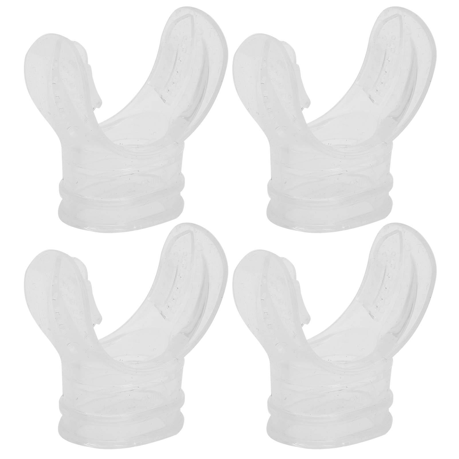 Alomejor 4pcs Diving Bite Mouthpiece Transparent Silicone Non‑Toxic Odourless Mouthpiece Regulator for Professional Diving