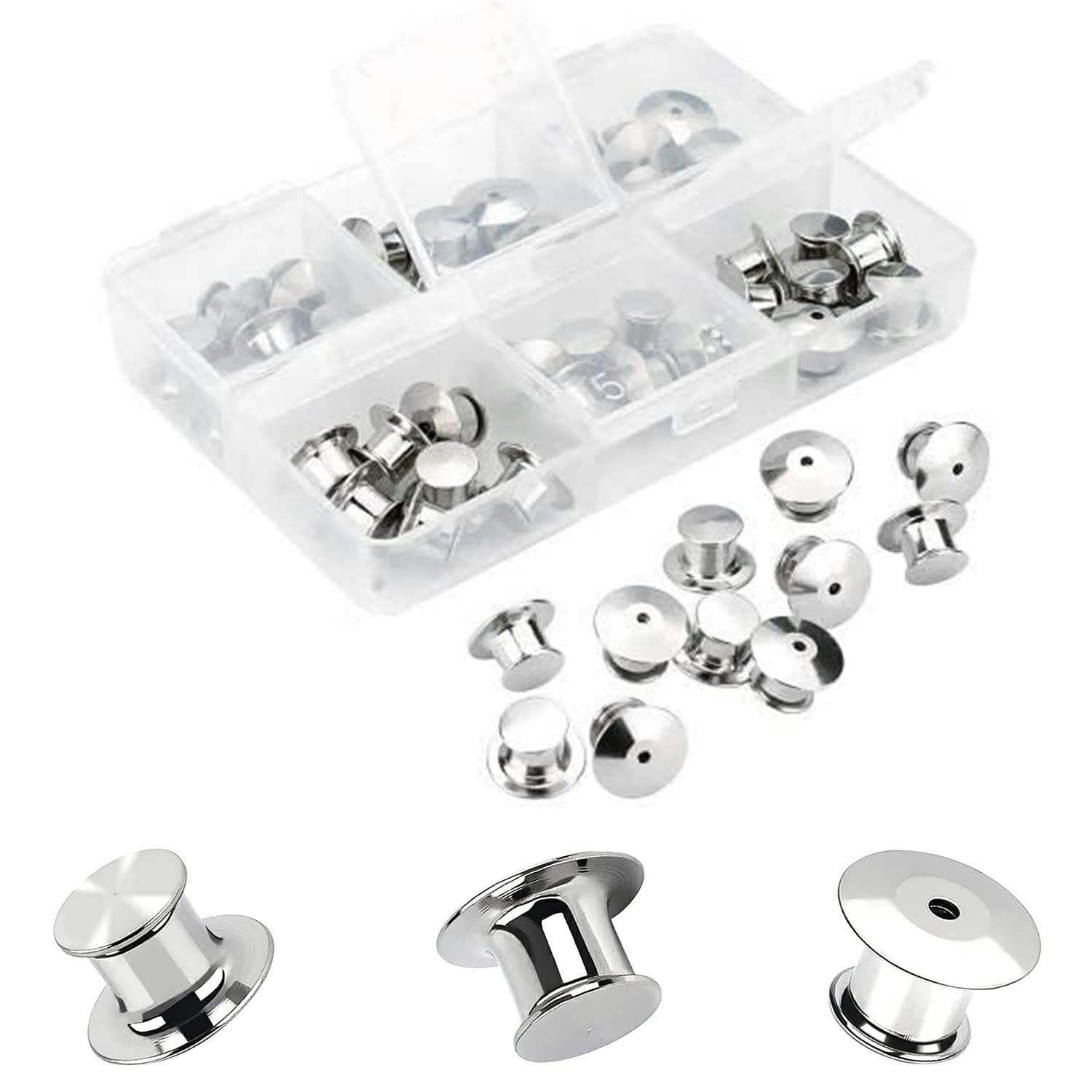 Pin Metal Backs Lock 40 Pieces Bulk Keepers Clasps