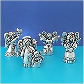 Basic Spirit Blessing Angels Set of 4 Pewter Inspirational Healing Collectible Figurines Statues Velvet Pouch