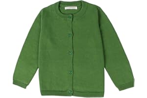 RJXDLT Girls Crewneck Cardigan Long Sleeve Children Button Cotton Sweater Uniform Sweaters for Little Girls