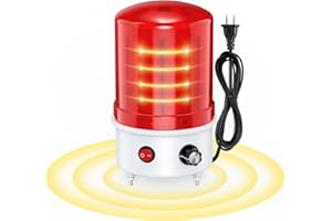 HSYFUNA Industrial LED Rotating Warning Siren Light, Red 0–120 dB with Buzzer, 100–240V AC Wide Voltage, 4W ABS IP65 Waterproof Strobe, Bolt Mount Alarm Sign Light for Factory, Construction, Traffic