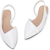 LAICIGO Womens Slingback Flats Closed Pointed Toe Animal Print Low Heel Shoes Slip On Comfortable Sandals