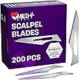 MedHelp Pack of 200 Disposable Surgical Blades, Size 11 Scalpel Blades for Surgical Scalpel, High Carbon Steel Dermablades, Individually Wrapped, Sterile