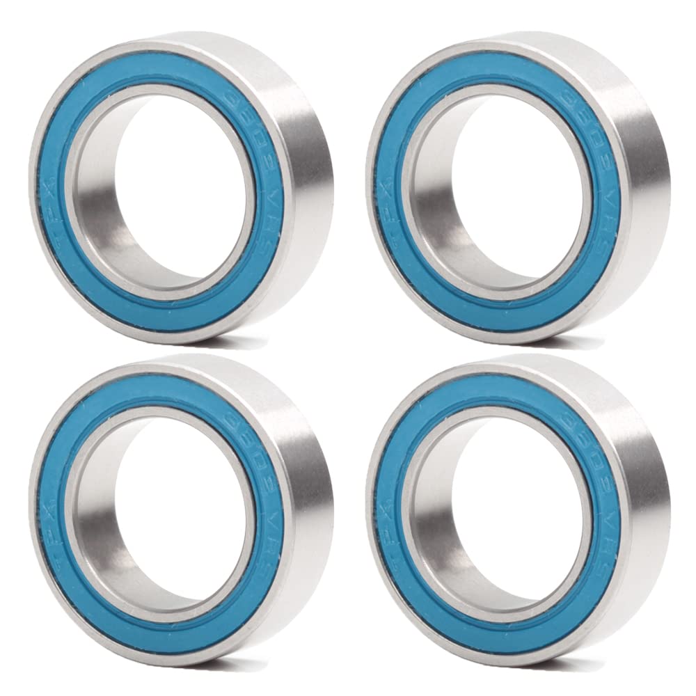 Photo 1 of 3802 VRS MAX Cartridge Bearings, Size 15x24x7mm Chrome Steel Black Sealed with Grease, 3802LLU Cart Double Row Bearing for Hubs Pivot, (Pick of 4Pcs)