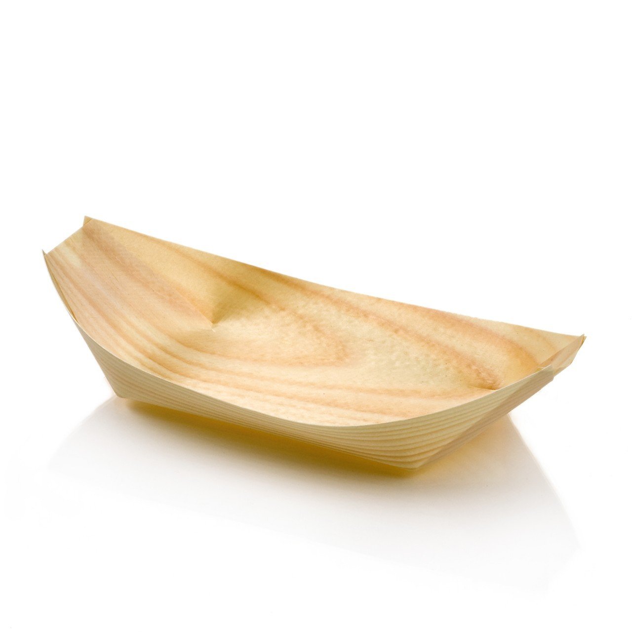 Kraftz® 50 Pc. Eco Friendly Bamboo Boats for Food | Great Bamboo Bowls Disposable Tableware for Party Snacks Nibbles | Used for Canape, Hot Dog Boxes or Finger Food Containers (Boats, Large)