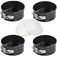 4-Inch Springform Pans Set, 4 Pack Non-Stick Cheesecake Pan, Leakproof Round Cake Pan, Removable Bottom Baking Pans, for Mini